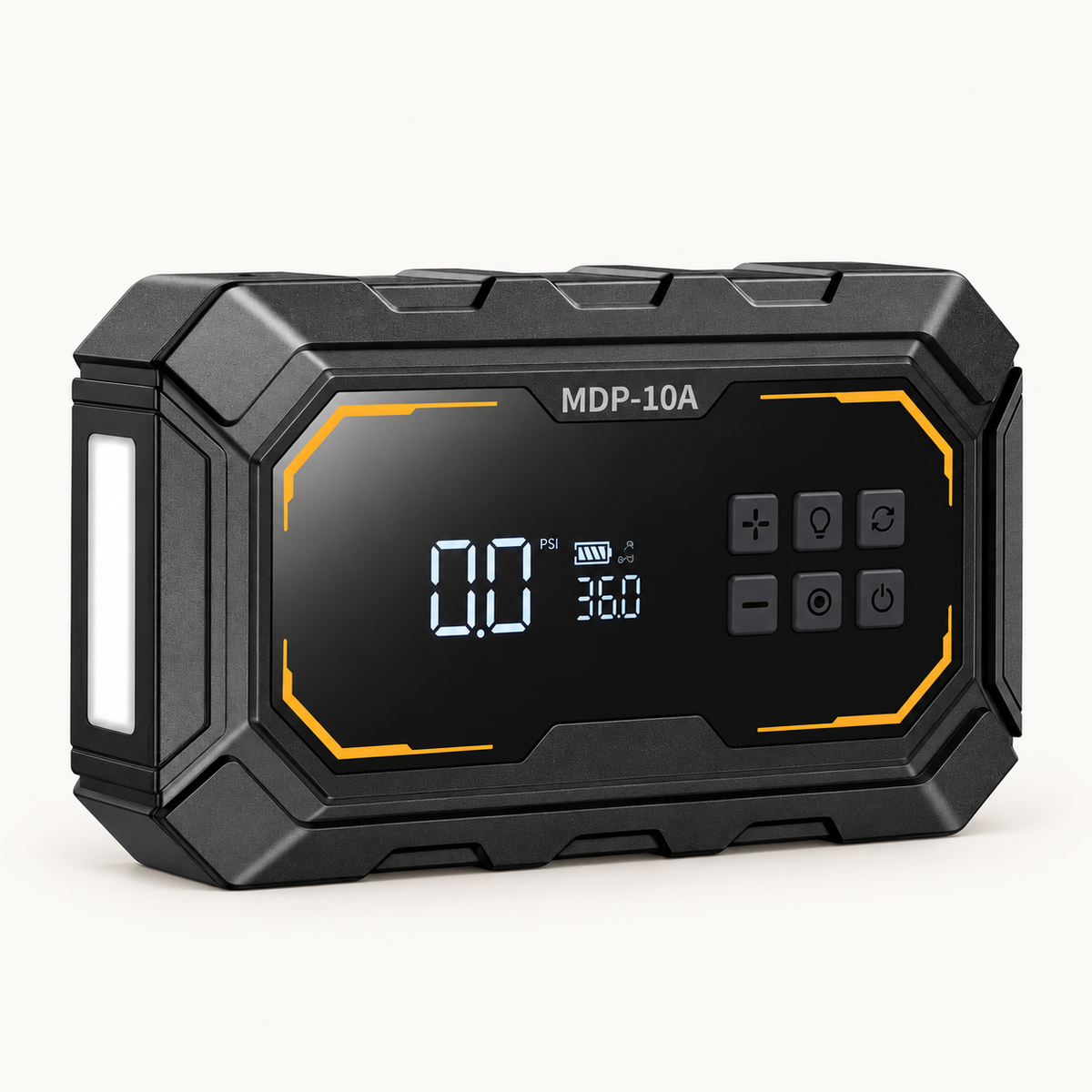 Vista frontal del arrancador MIDIPRO MDP-10A con pantalla digital.